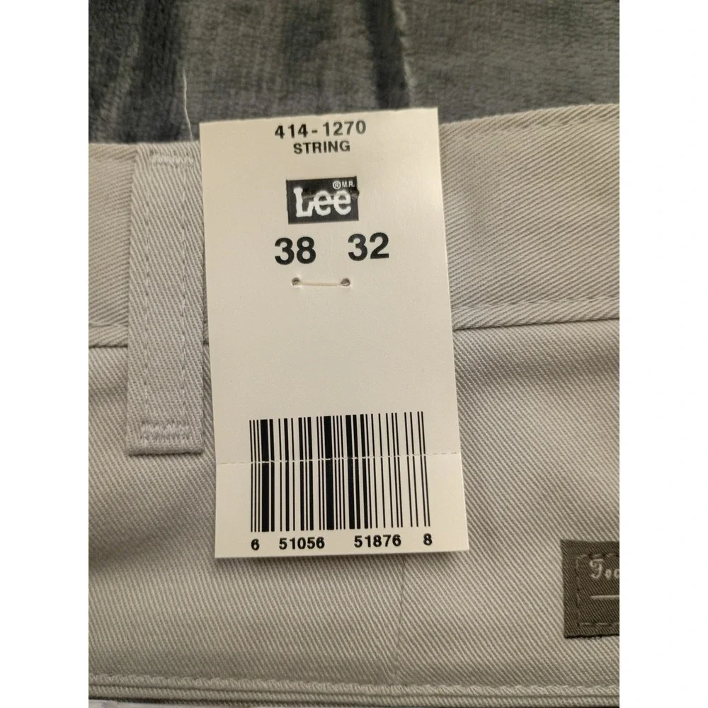 Lee‎ Mens Double Pleat Relaxed Fit Wrinkle Free Khaki Trousers 38x32